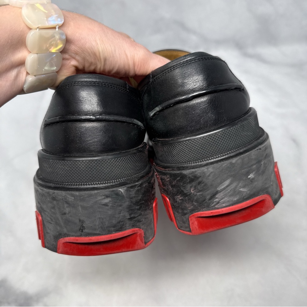 Christian Louboutin CL Moc Dune Chunky Leather Platform Loafer Shoes Grunge 44 - Picture 7 of 16